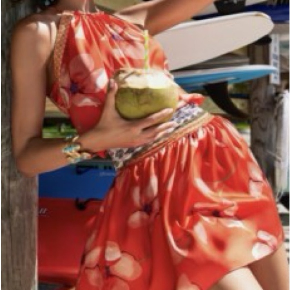 Ramy Brook Rafi Floral Halter Mini Dress NWTS - Picture 6 of 14
